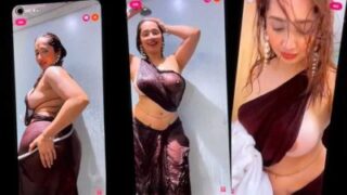 Exclusive Aditi Mistry Nude Red Saree in Shower Full Live Premium XXX Video