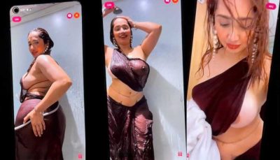 Exclusive Aditi Mistry Nude Red Saree in Shower Full Live Premium XXX Video