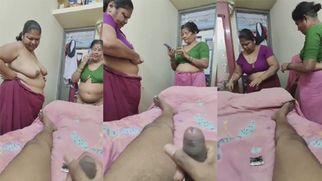 Tamil Family XXX Two Mature Milf Aunty fucking with Young Stepson Viral Sex MMS