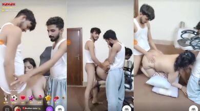 Pakistani Muslim Wife Live Threesome Fucking with Cuckold Husband and Her Brother XXX