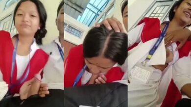 Assam college girl ne blowjob diya BF ko classroom me sex mms