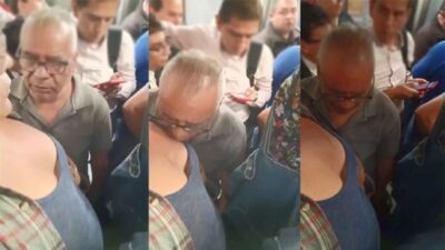 Old Man Sucking College Girl Boobs in Public Metro Desi mms